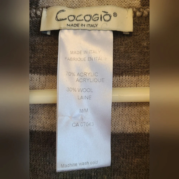 Cocogio womens 30% wool cardigan size M Made In Italy Open Front - Picture 2 of 4